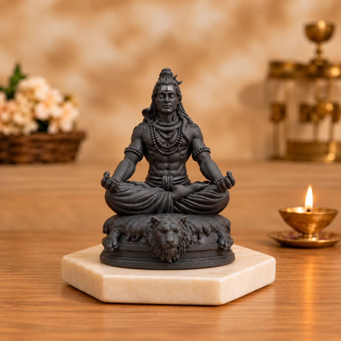 Divine Meditating Lord Shiva 3.5 Inch Black