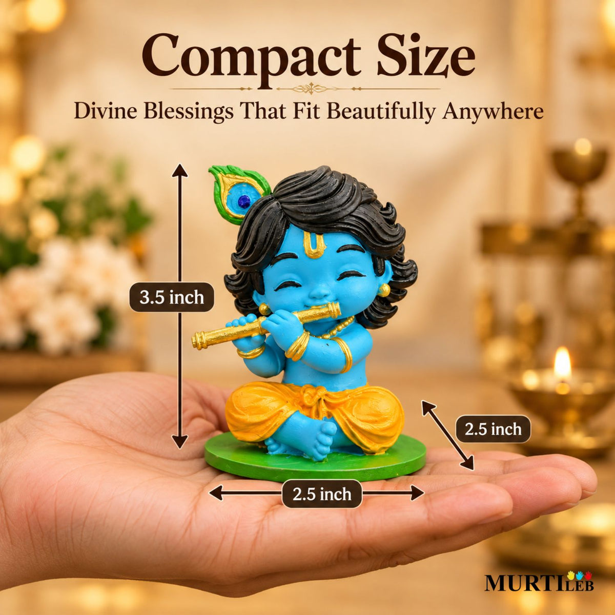 Divine Bala Krishna Multicolor Idol 3.5 Inch | Premium UV Resin Laddu Gopal Krishna Murti