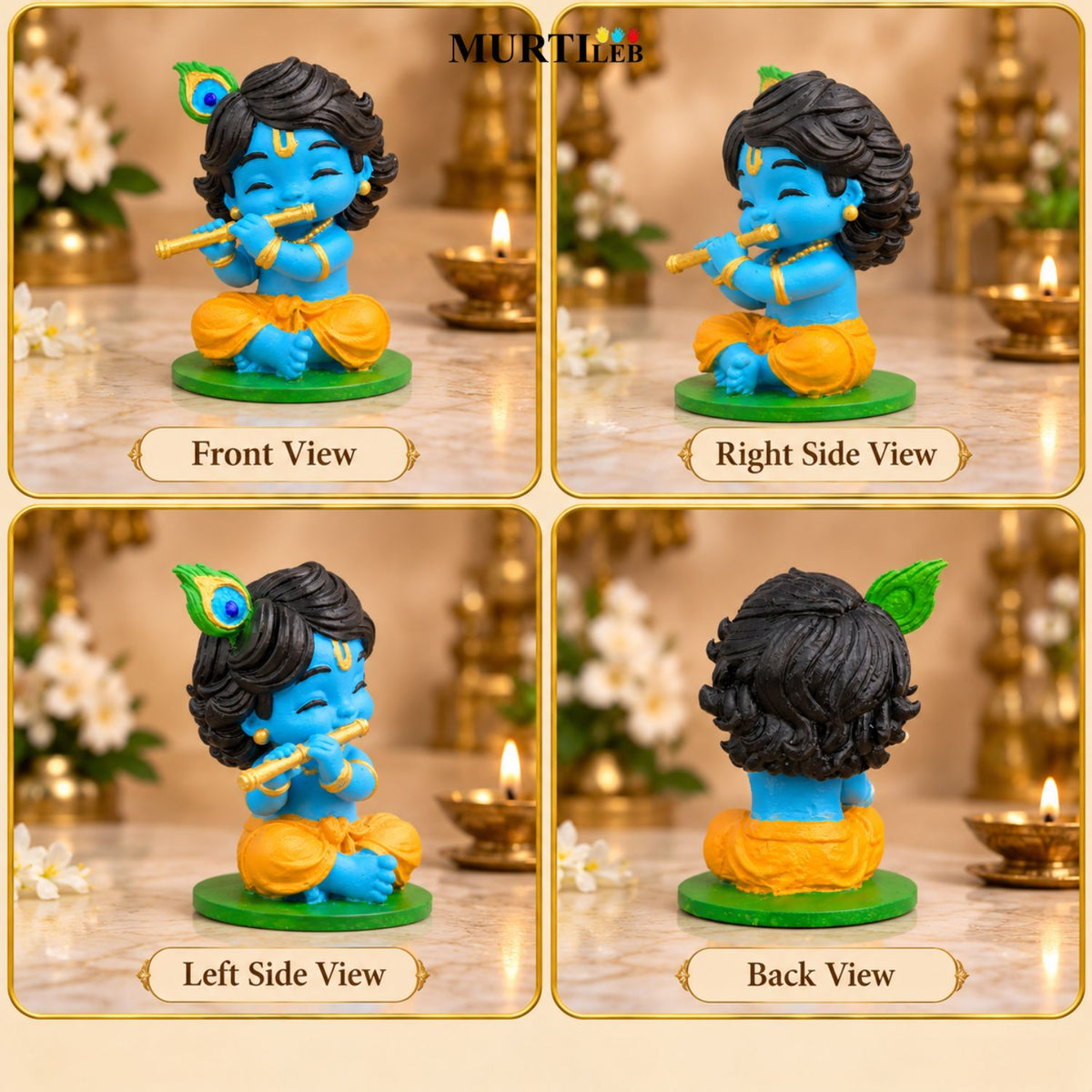 Divine Bala Krishna Multicolor Idol 3.5 Inch | Premium UV Resin Laddu Gopal Krishna Murti