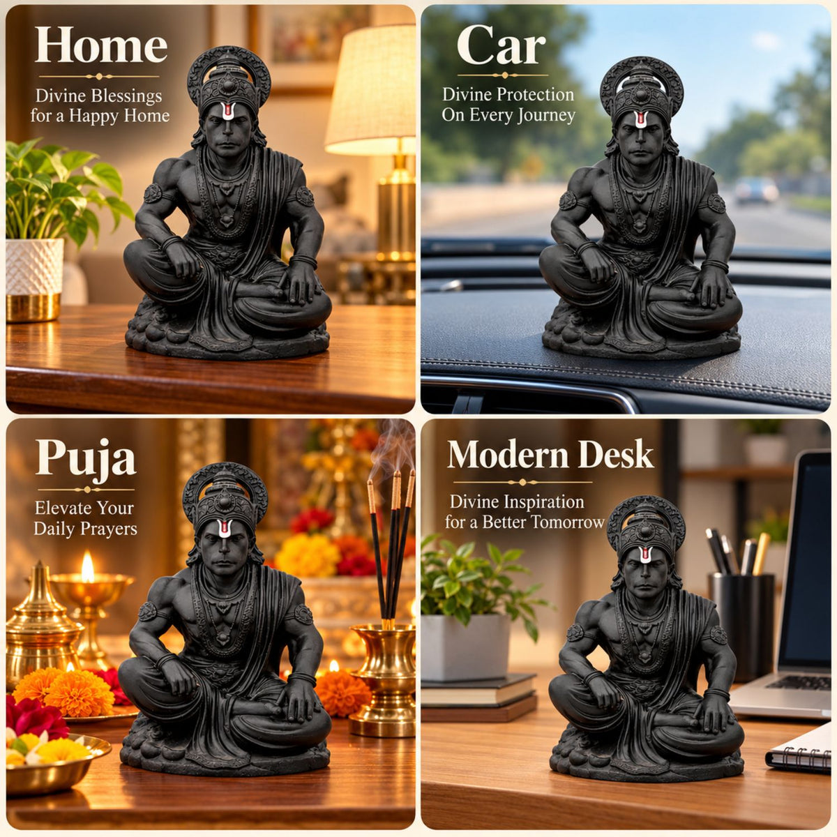 Divine Hanuman Ji Black Idol 3.5 Inch | Bajrangbali Murti