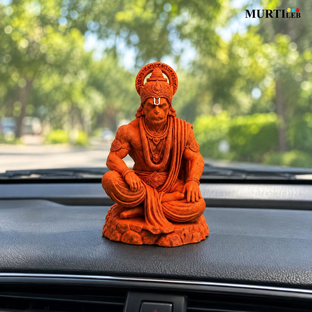 Divine Hanuman Ji Orange Idol 3.5 Inch | Premium UV Resin Bajrangbali Murti |