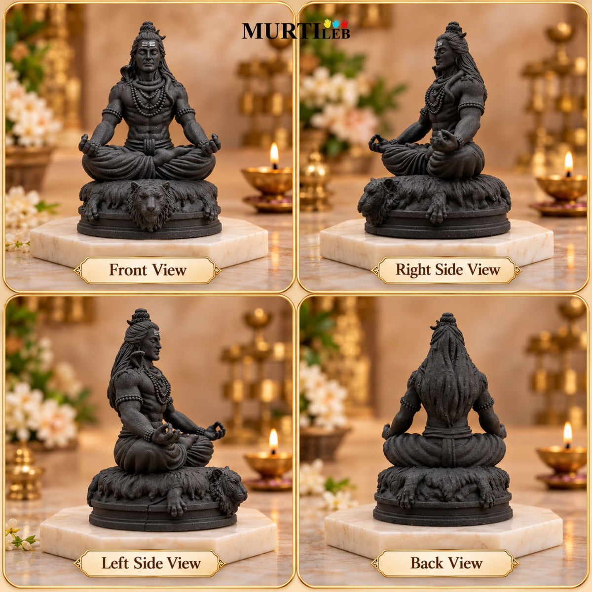 Divine Meditating Lord Shiva 3.5 Inch Black