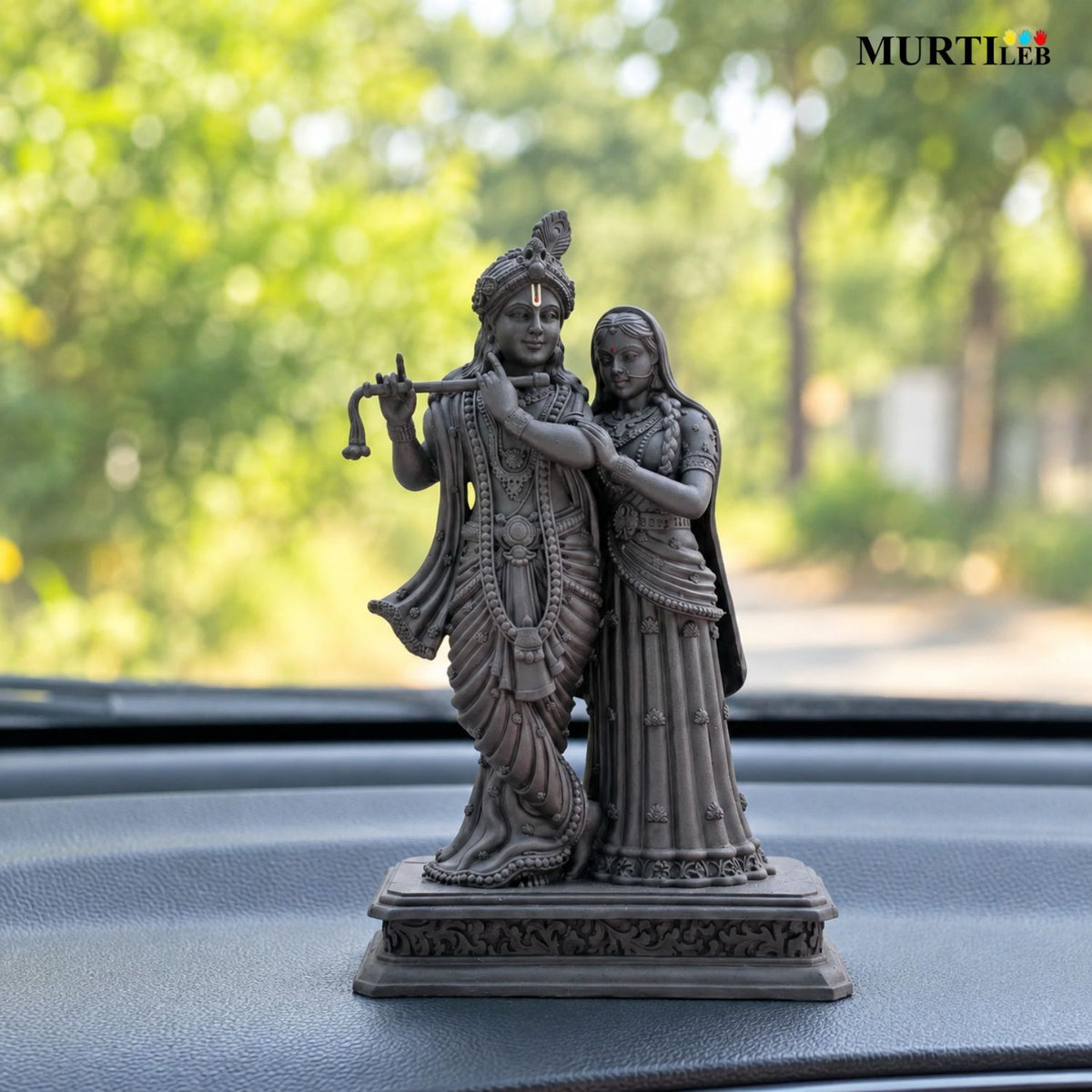 Divine Radha Krishna Idol Black Edition 7 Inch