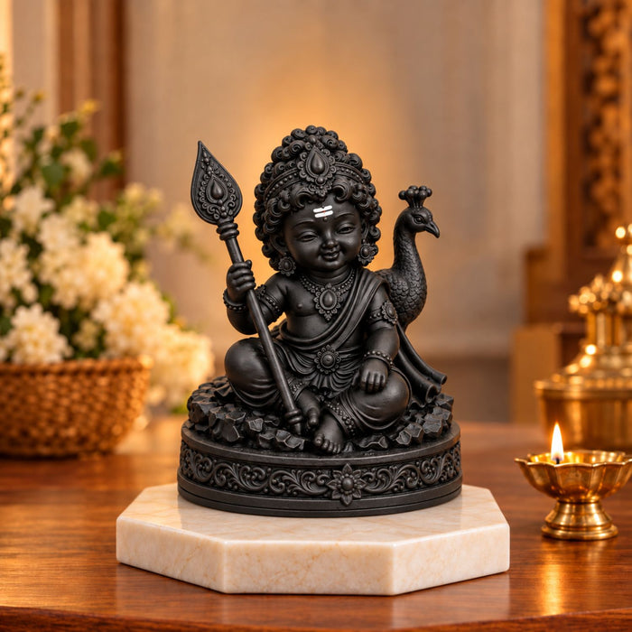 Lord Bala Murugan Black Idol 3.5 Inch