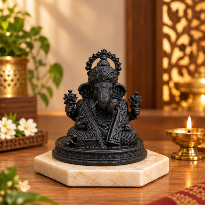 Lord Ganesha Black Idol 3 Inch | Ganpati Bappa Murti