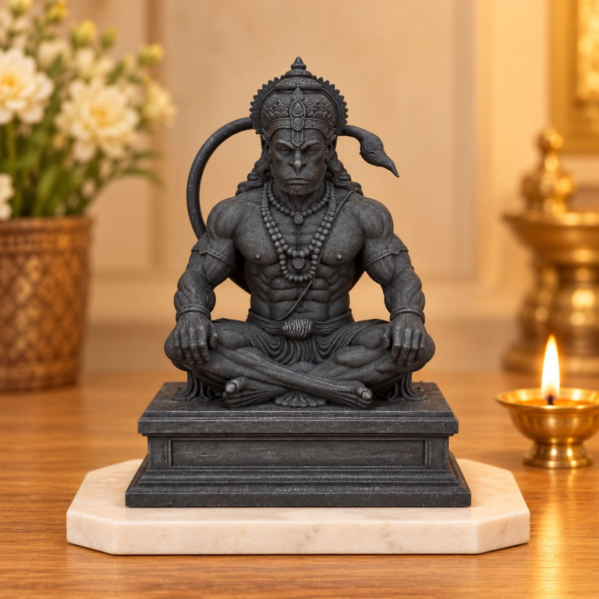Lord Meditating Hanuman Ji 3.5" Idol