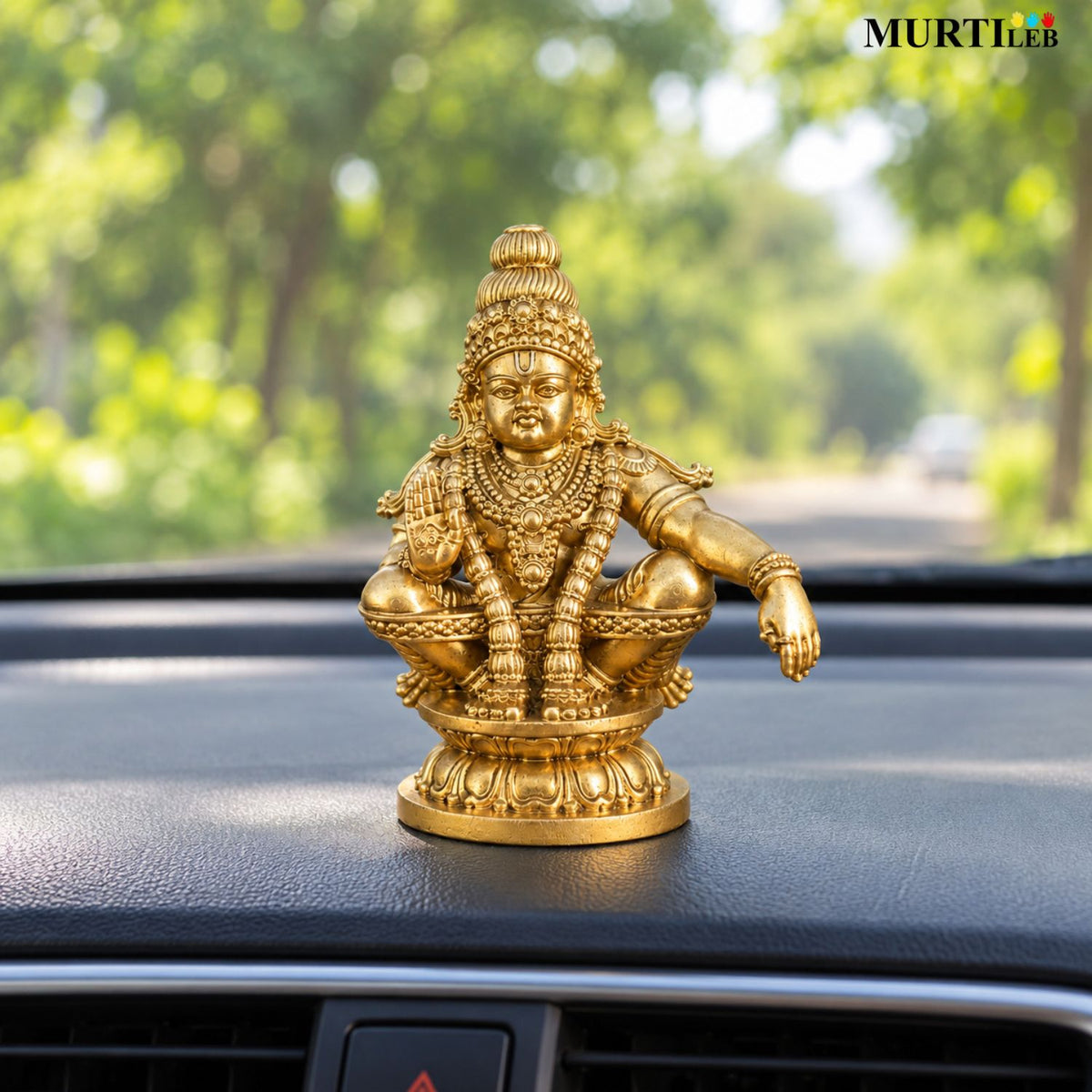 Lord Ayyappan Swami Gold Idol 3.5 Inch