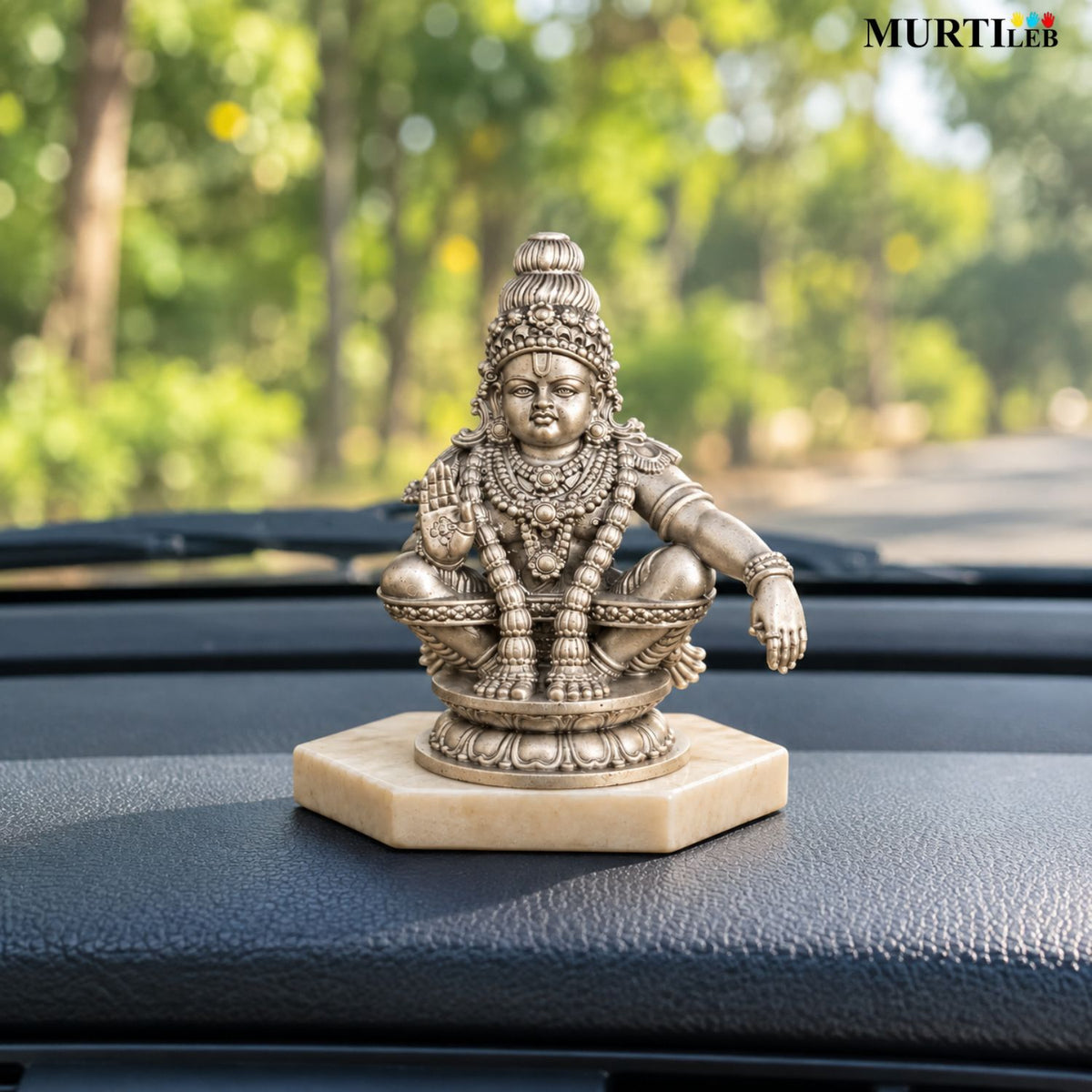 Lord Ayyappan Swami Silver Idol 3.5 Inch