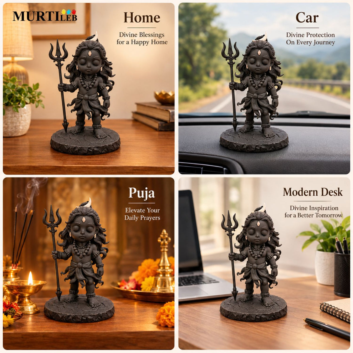 Lord Bal Shiv Ji Idol 3.5 Inch Black