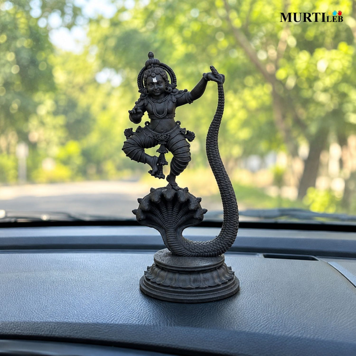 Lord Krishna on Kaliya 4" Idol, 3D Printed Premium Idol