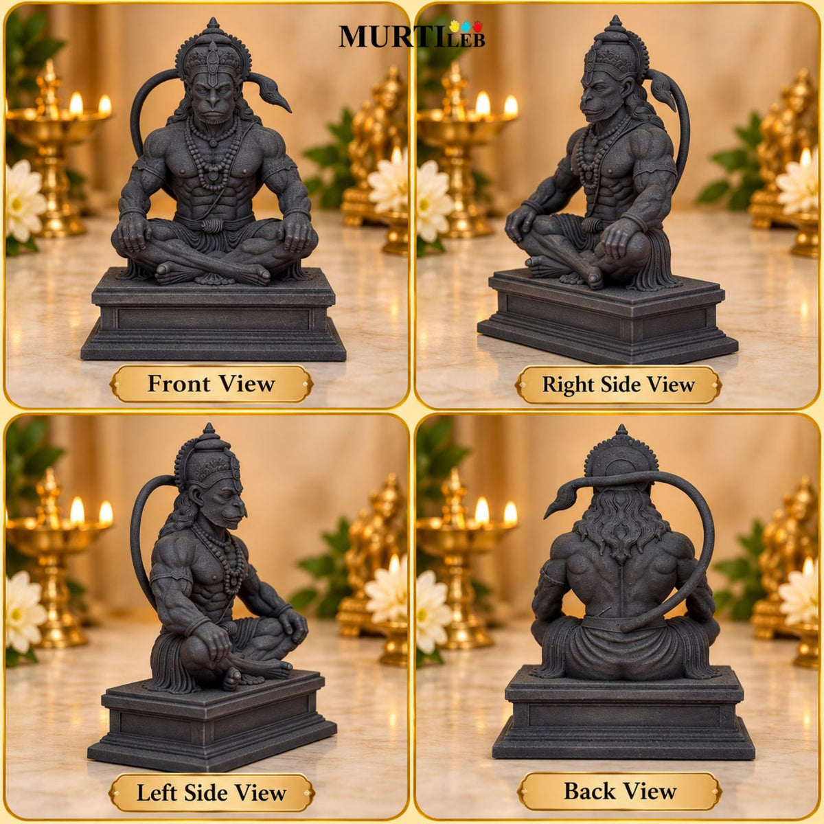 Lord Meditating Hanuman Ji 3.5" Idol