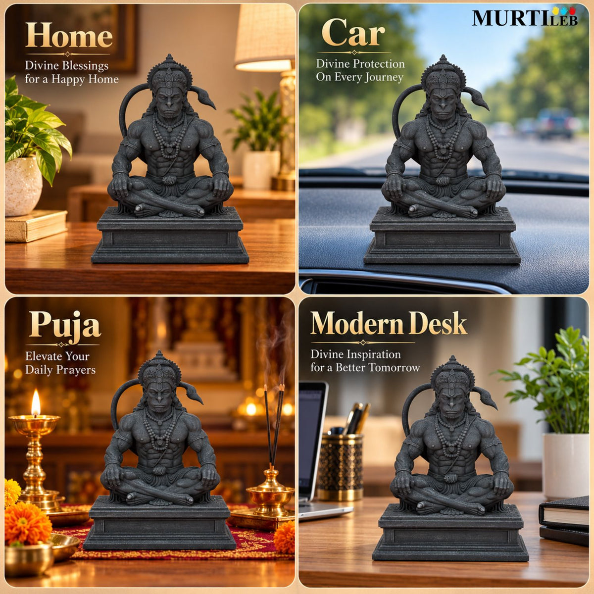 Lord Meditating Hanuman Ji 3.5" Idol