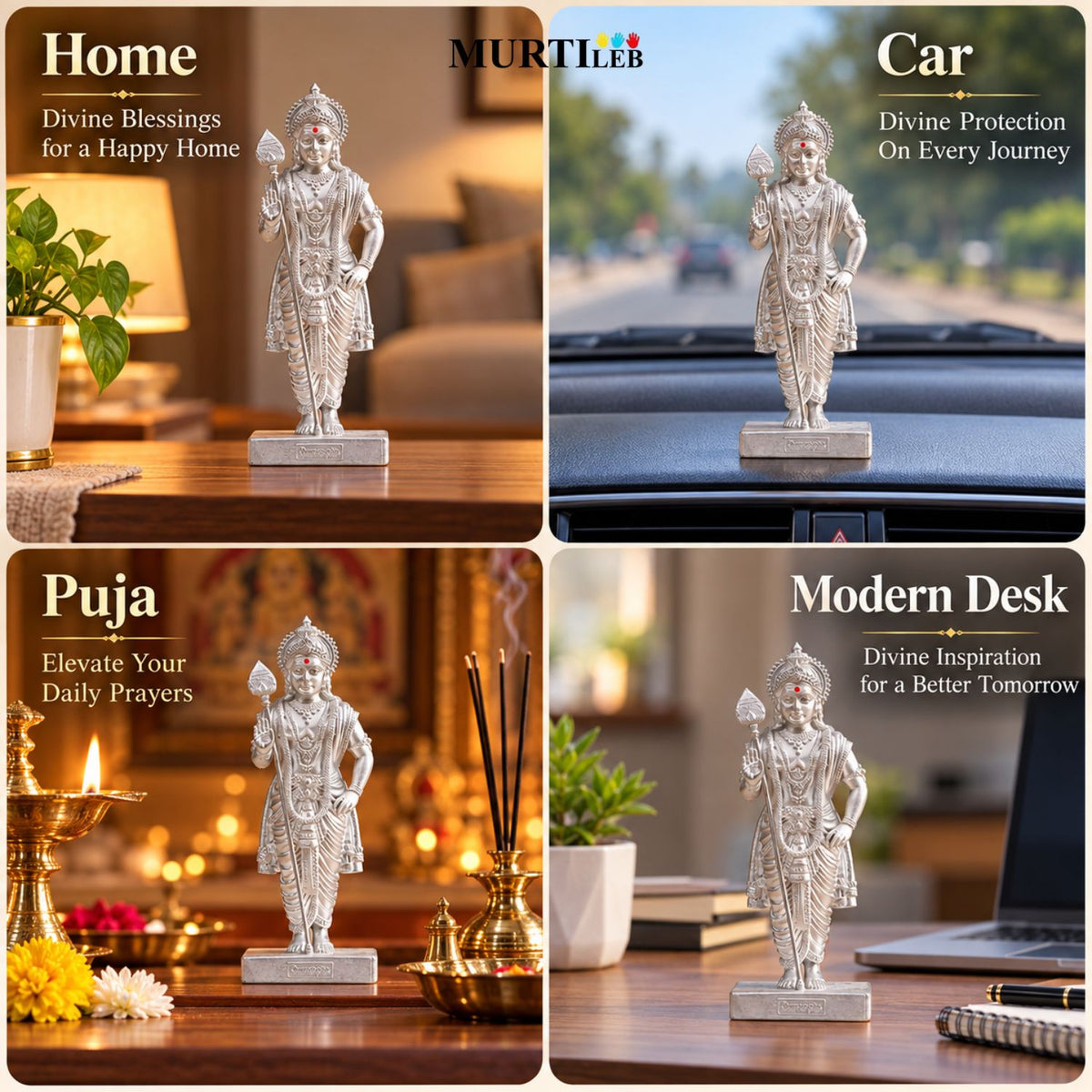 Lord Murugan Swamy Silver 7 Inch | Kartikeya Swamy Idol