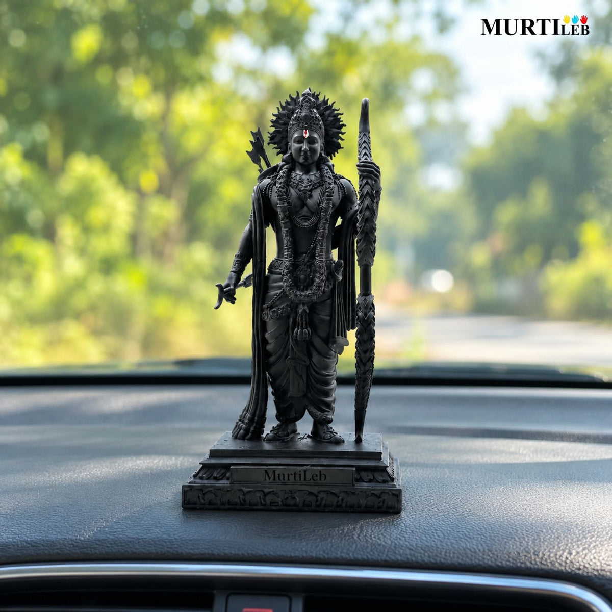 Lord Ram Ji Idol 3.5 Inch Black | Ram Ji Statue for Home Mandir, Pooja Room, Car Dashboard, Office & Gifting