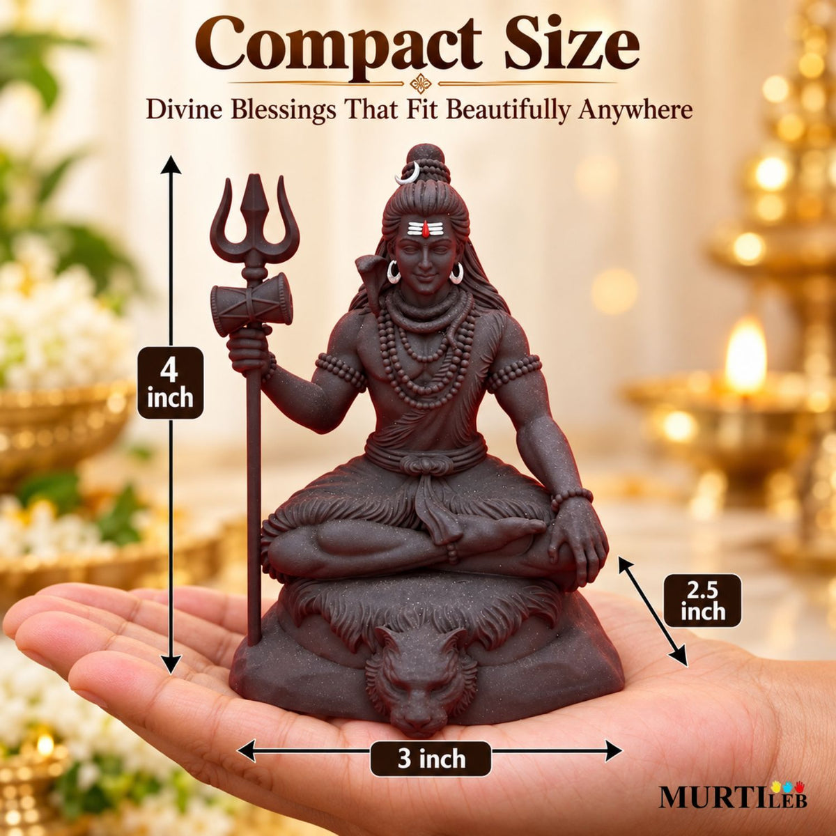 Lord Shiv Ji Black Idol 4 Inch | Mahadev Shiv Ji Murti