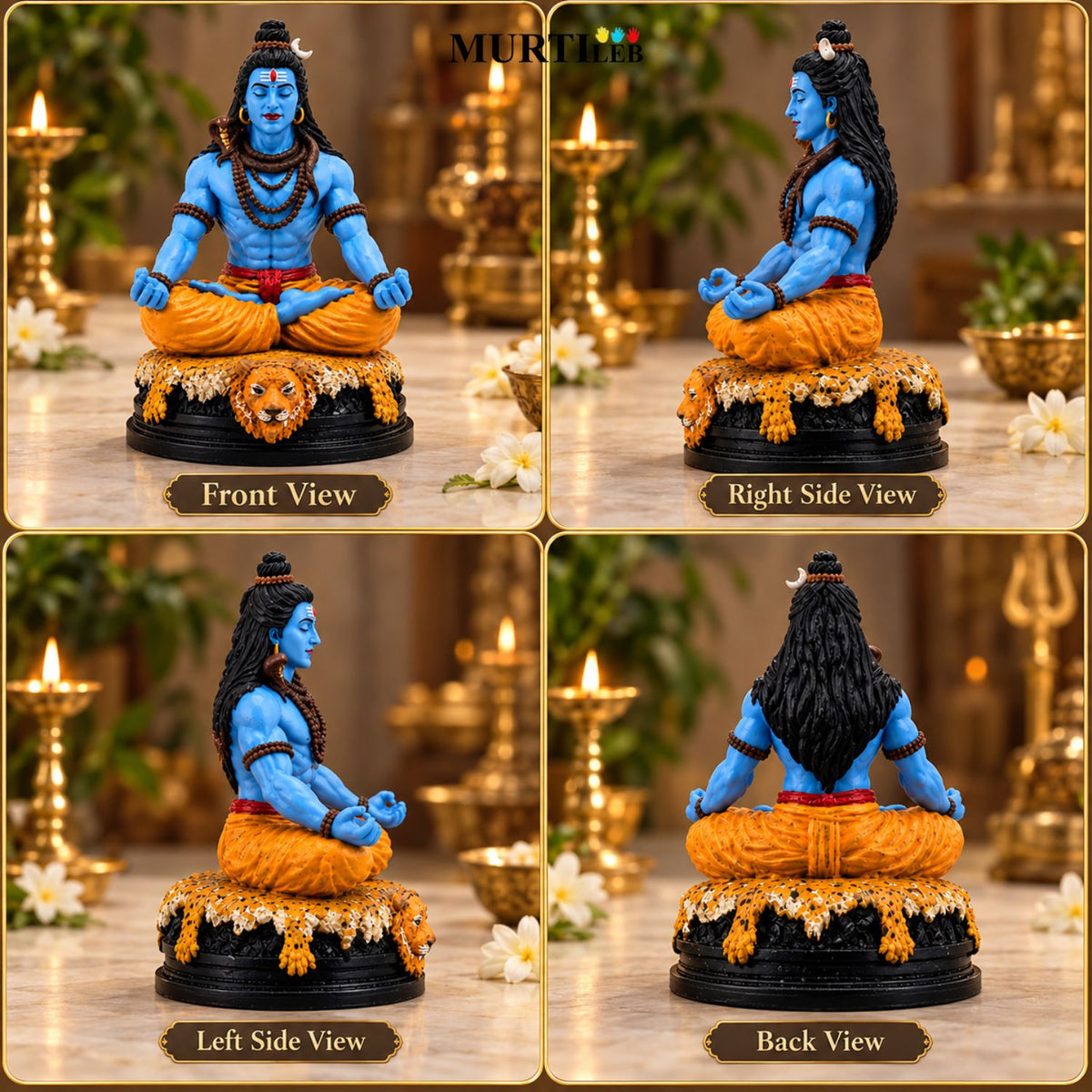 Lord Shiva Idol 3 Inch | Hand-Painted Meditating Statue