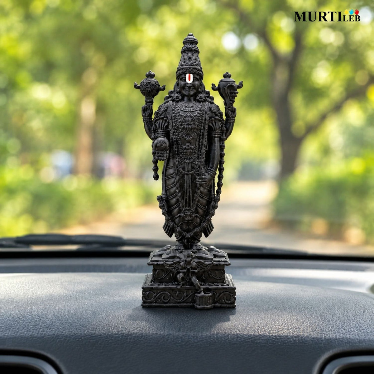 Tirupati Balaji Idol 3.5 Inch Black | Premium UV Resin Venkateswara Statue