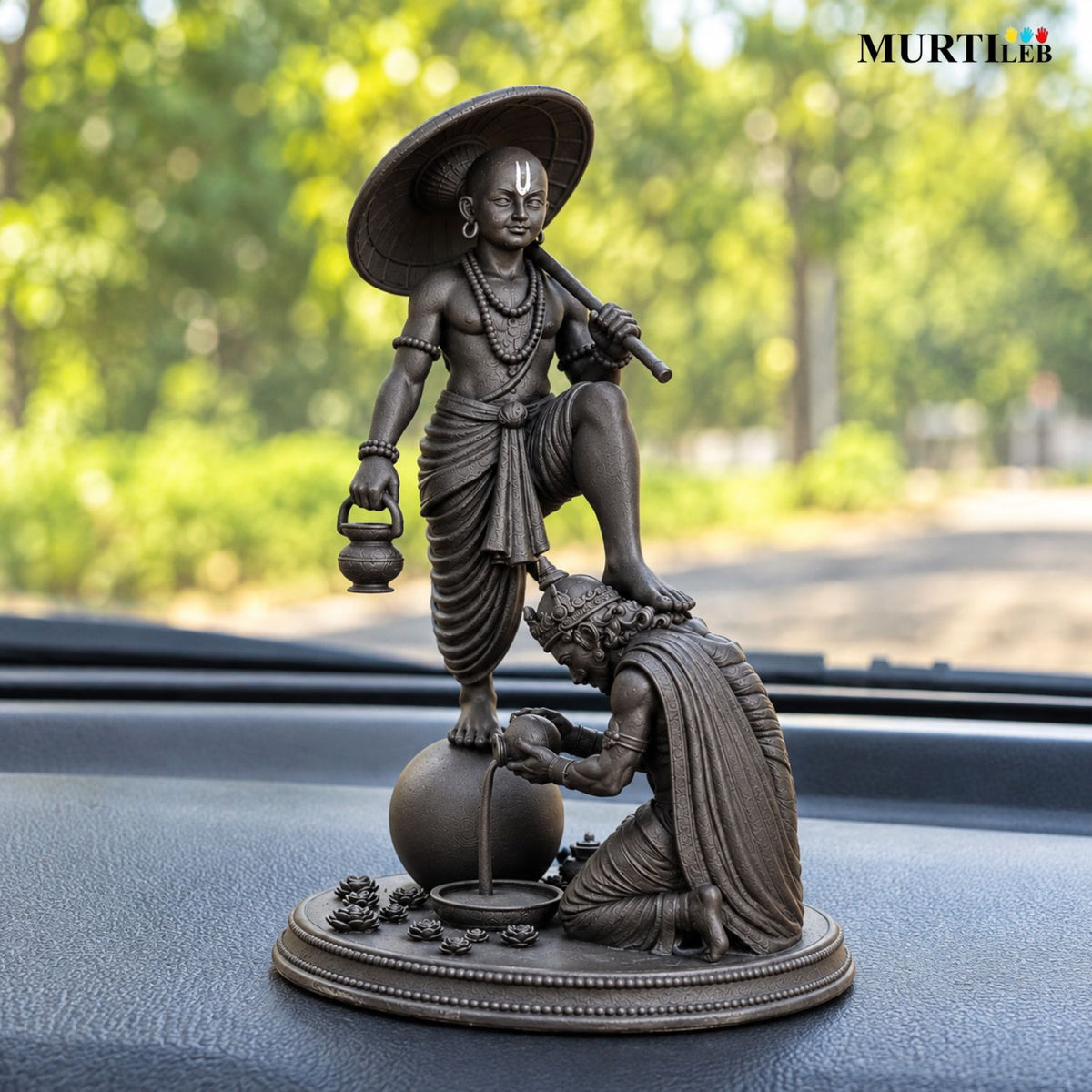 Lord Vamana & King Mahabali Black Idol 4 Inch