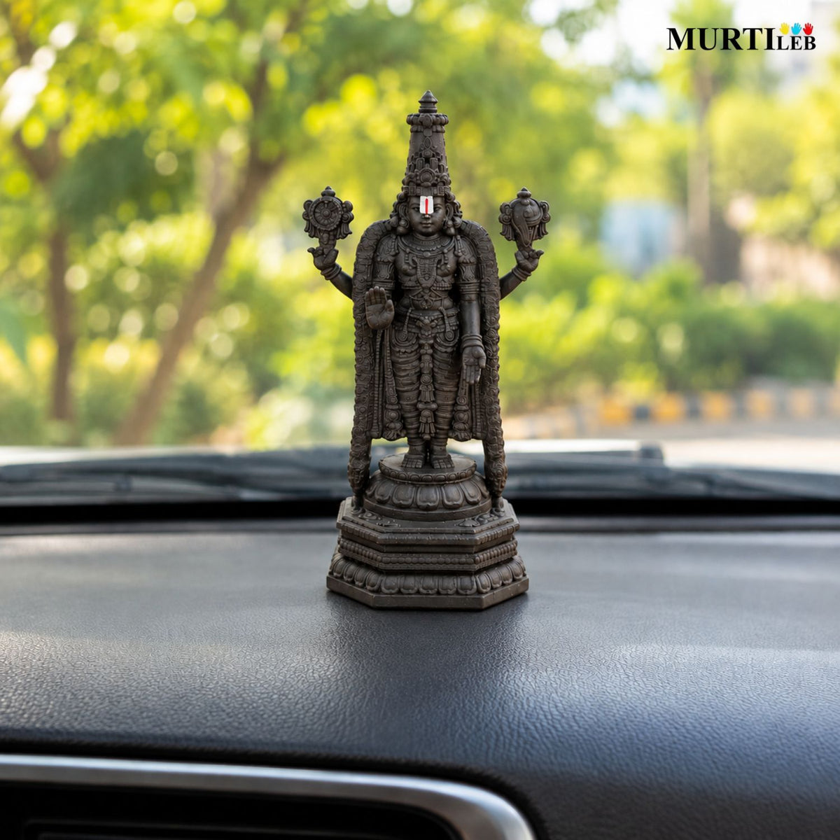 Lord Venkateswara Balaji Black Idol 4 Inch | Premium Black Finish UV Resin Tirupati Balaji Statue