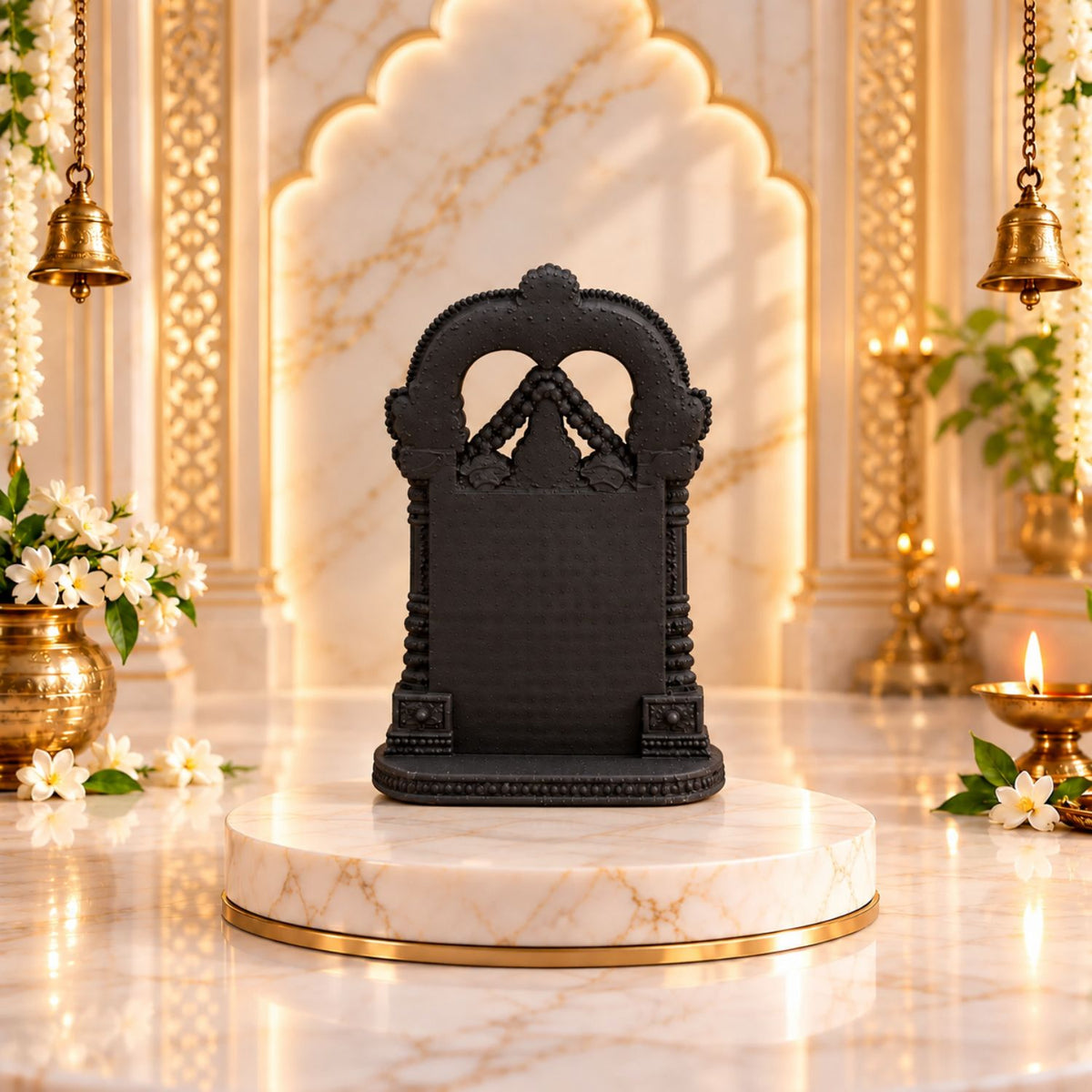 Lord Venkateswara & Mata Padmavathi 4" Idol Black Color