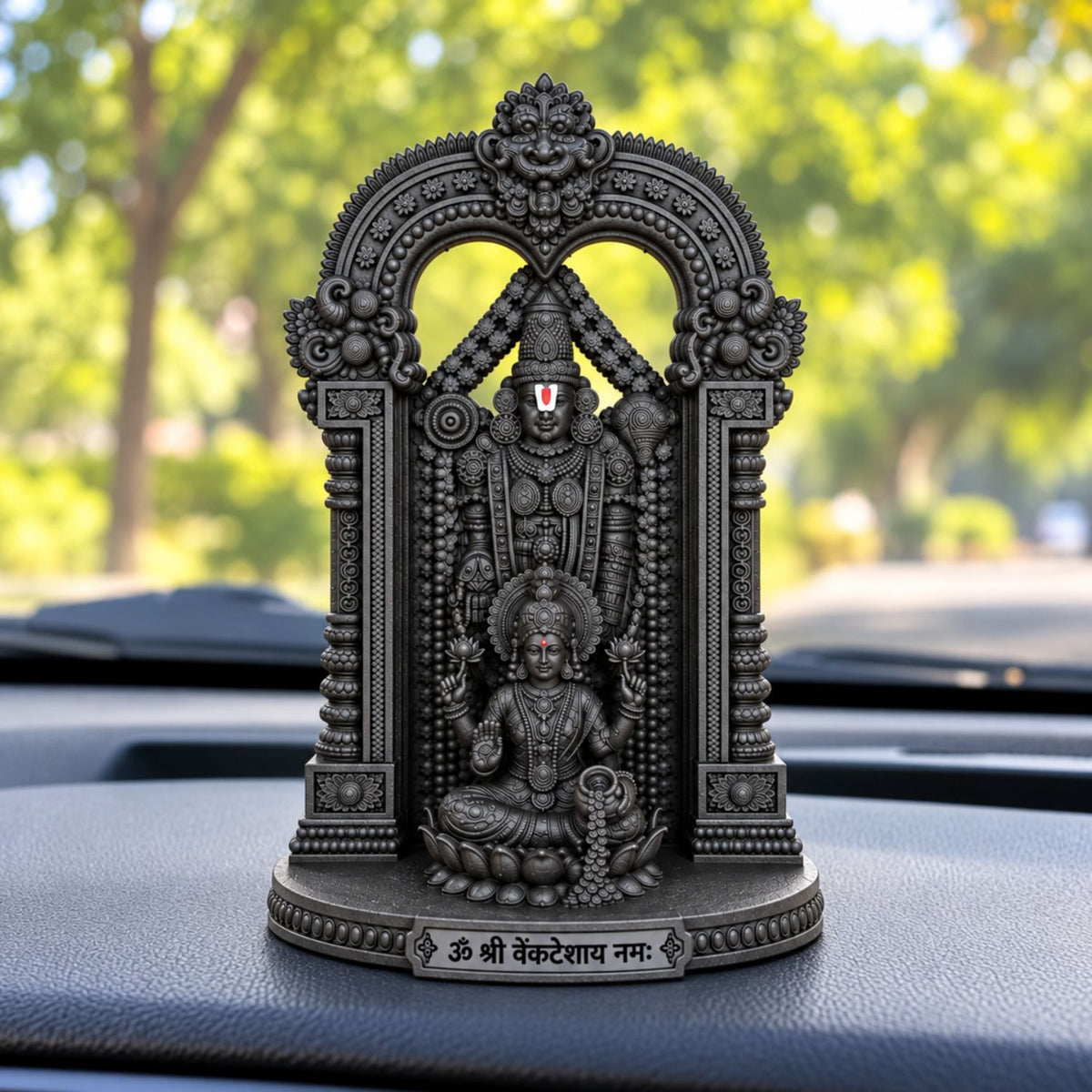 Lord Venkateswara & Mata Padmavathi 4" Idol Black Color