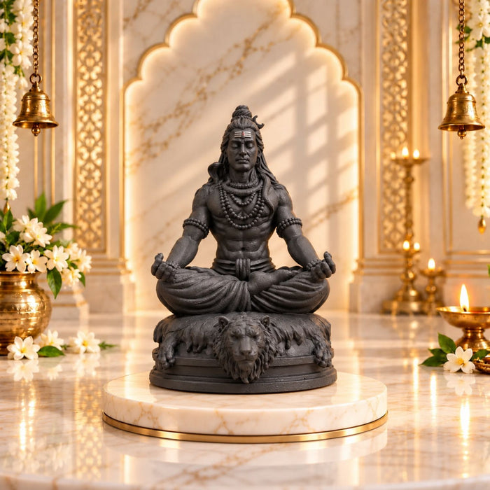 Divine Meditating Lord Shiva 3.5 Inch Black