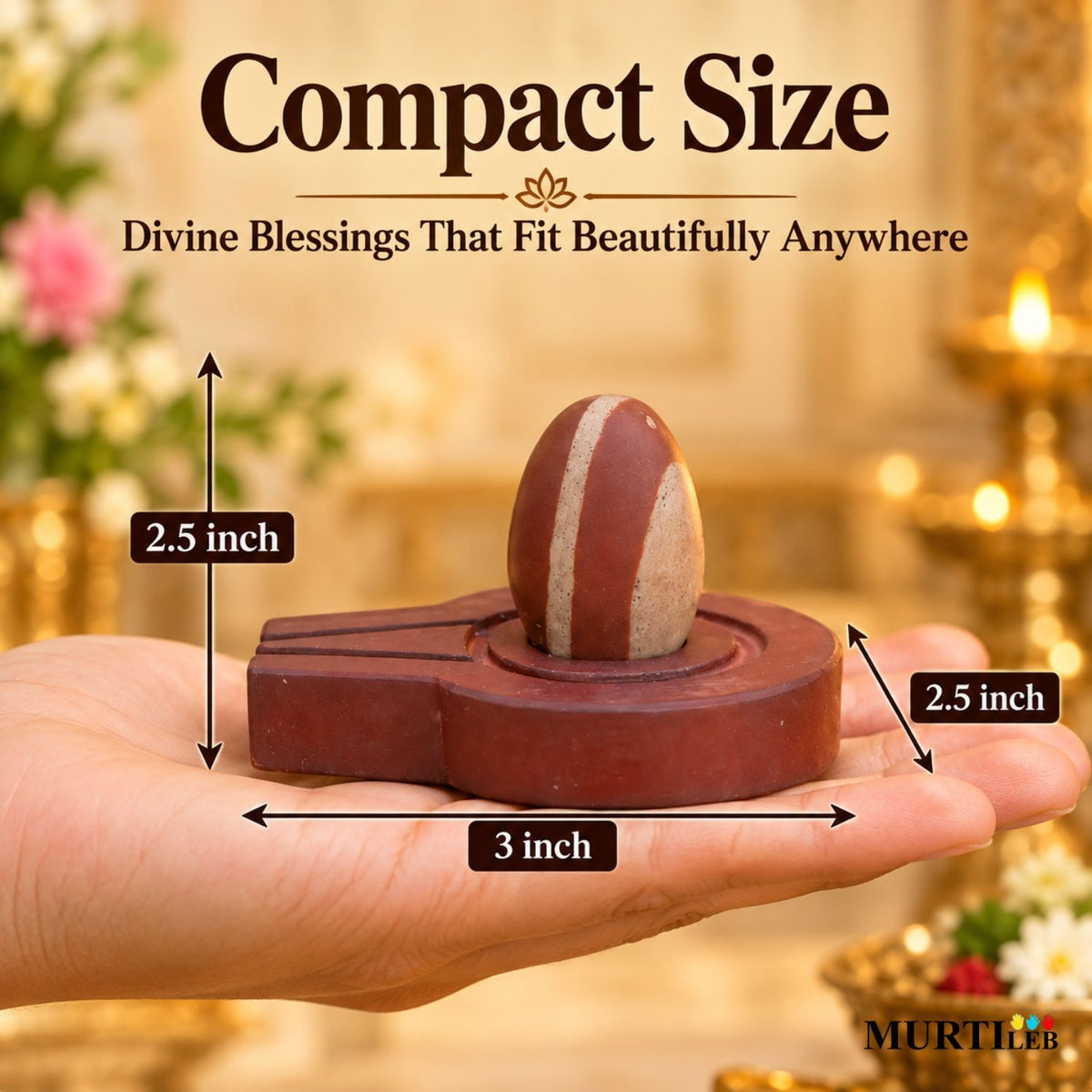 Narmadeshwar Shivalingam for Pooja 3 Inch | Lord Shiva Shivalingam for Devotional Worship