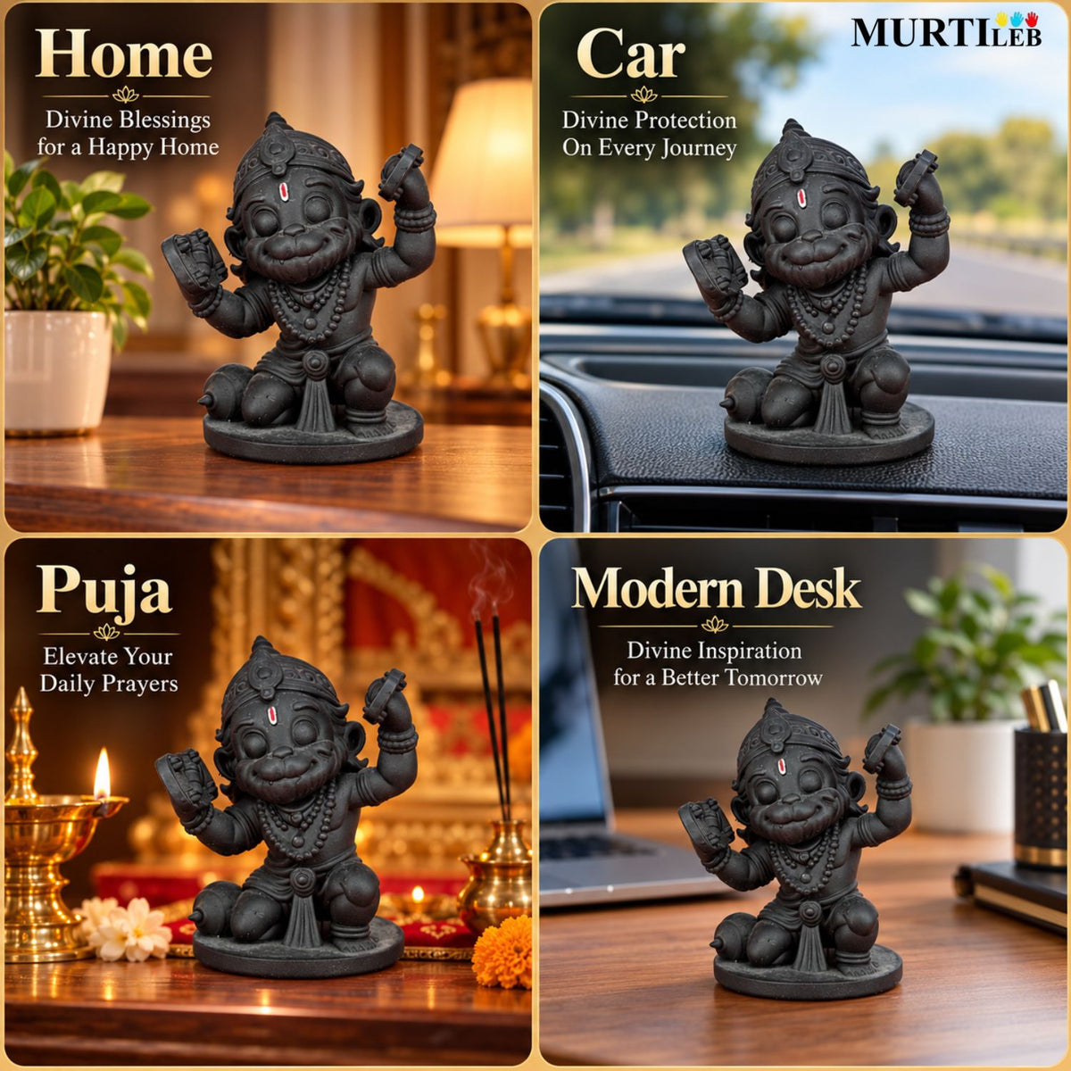 Premium Bal Hanuman Idol 3.5" Black