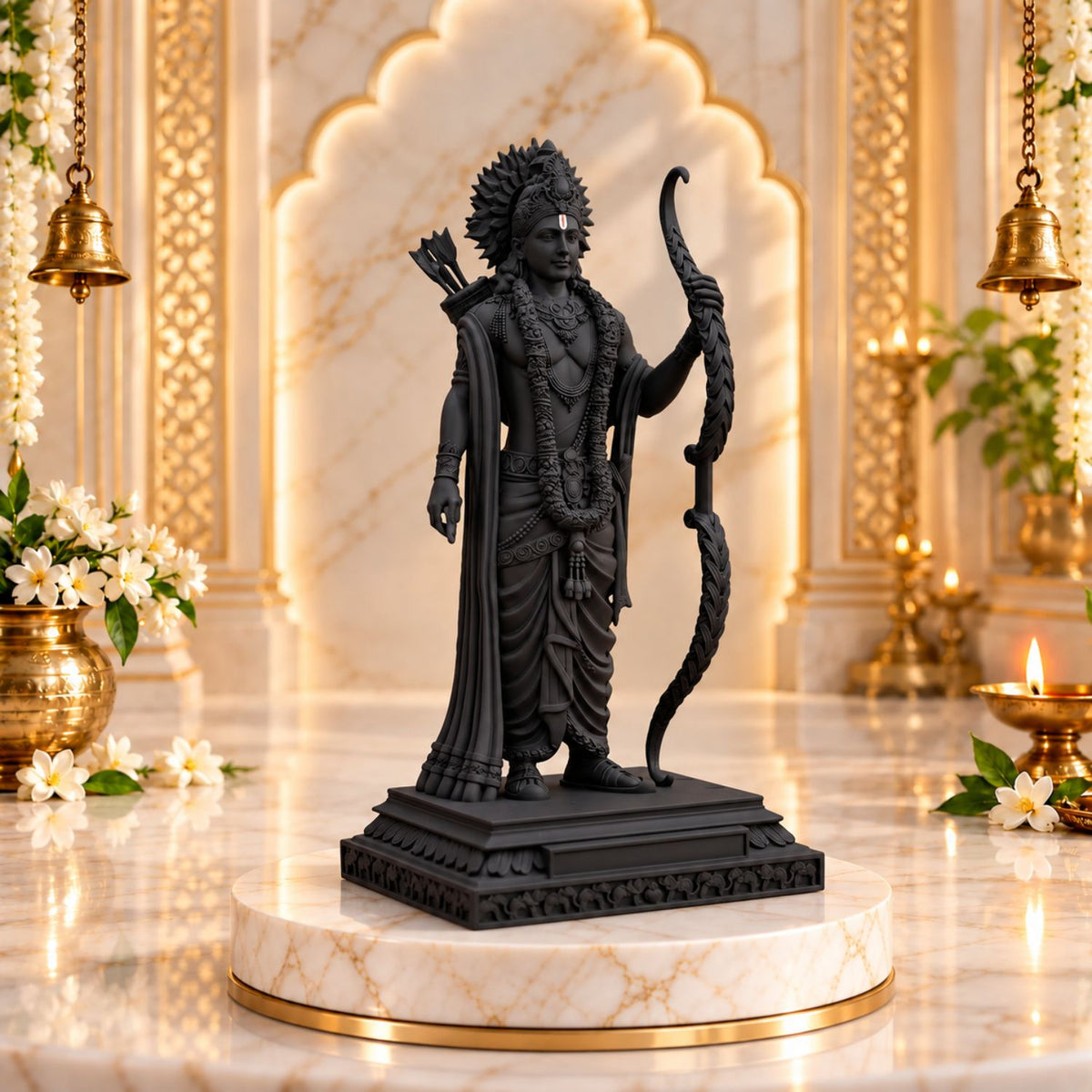 Lord Ram Ji Idol  Black | Ram Ji Statue for Home Mandir, Pooja Room, Car Dashboard, Office & Gifting
