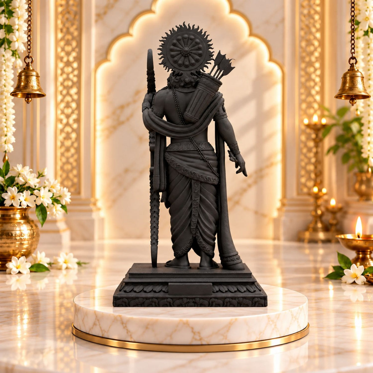 Lord Ram Ji Idol  Black | Ram Ji Statue for Home Mandir, Pooja Room, Car Dashboard, Office & Gifting