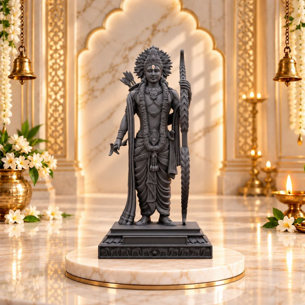 Lord Ram Ji Idol  Black | Ram Ji Statue for Home Mandir, Pooja Room, Car Dashboard, Office & Gifting