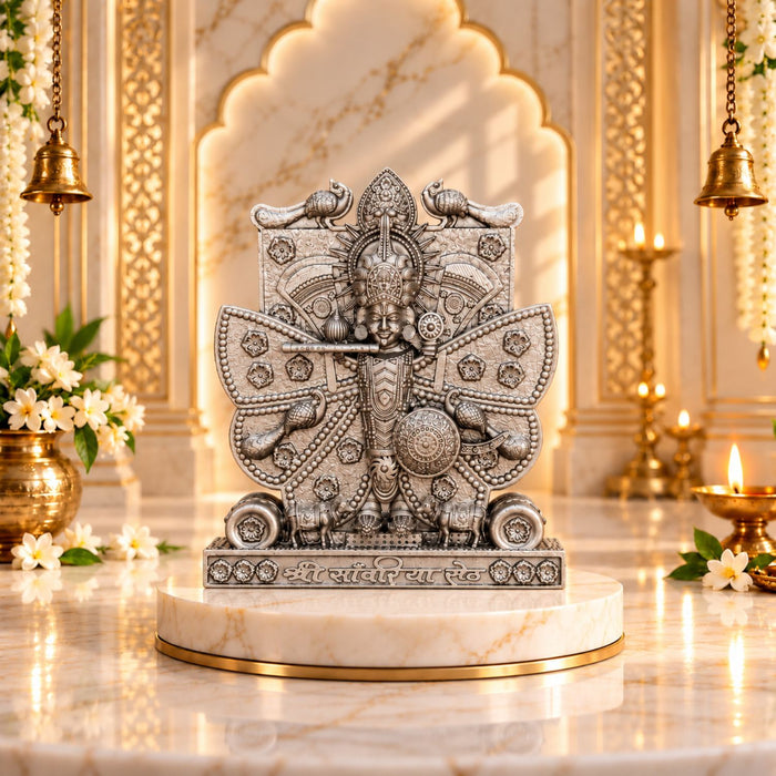 Shree Sanwariya Seth Silver Idol 3.5 Inch