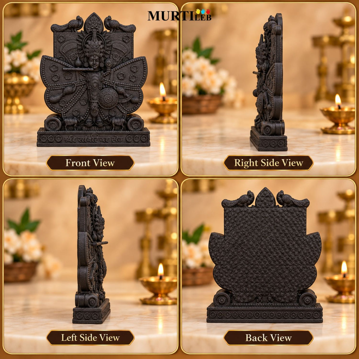 Shree Sanwariya Seth Black Idol 3.5 Inch