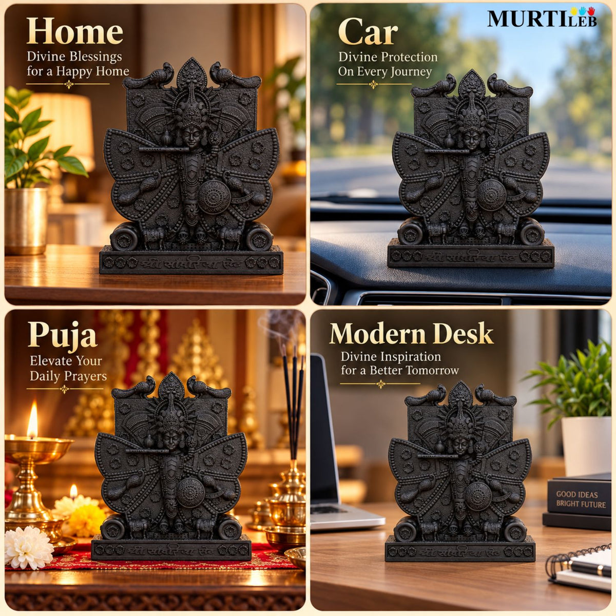 Shree Sanwariya Seth Black Idol 3.5 Inch