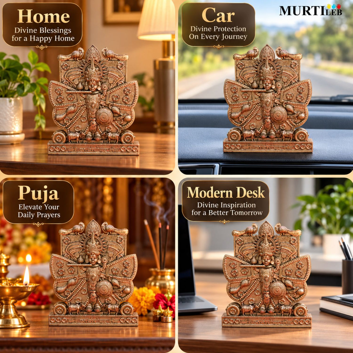 Shree Sanwariya Seth Golden Idol 3.5 Inch
