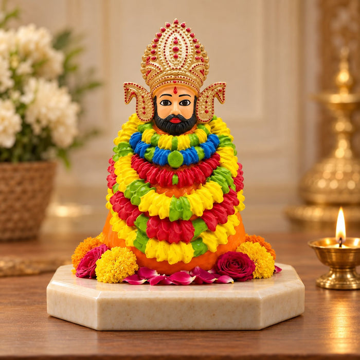Siddh Khatu Shyam Baba Multicolor Idol 4 Inch | Premium Multicolor UV Resin Khatu Shyam Statue