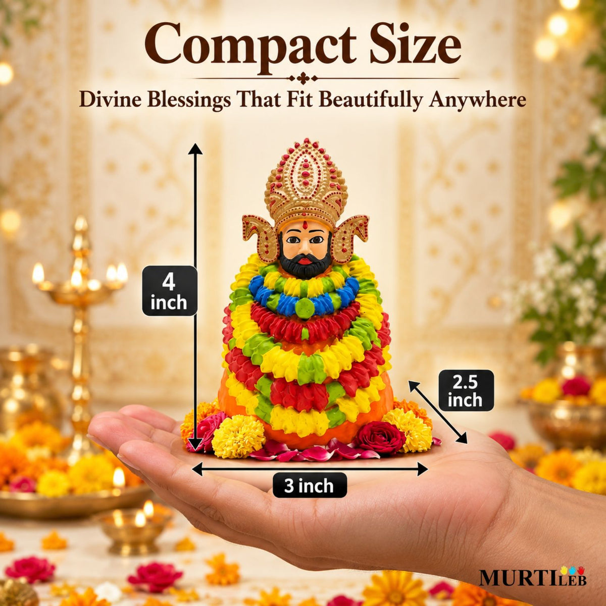 Siddh Khatu Shyam Baba Multicolor Idol 4 Inch | Premium Multicolor UV Resin Khatu Shyam Statue