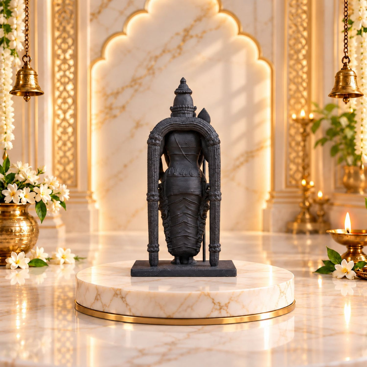 Lord Murugan Black Idol | Premium Black Finish UV Resin Murugan Swamy Statue