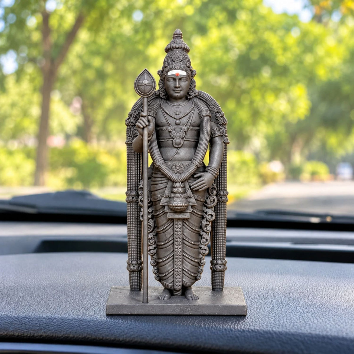 Lord Murugan Black Idol | Premium Black Finish UV Resin Murugan Swamy Statue