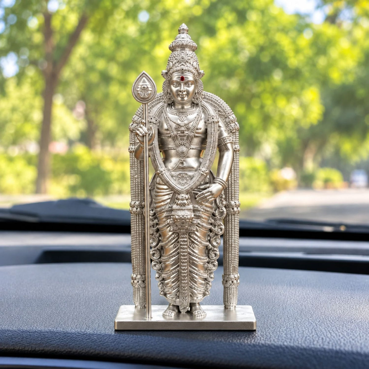 Divine Murugan Silver Idol | Kartikeya Murti for Home Mandir, Pooja Room, Car Dashboard, Office & Gifting