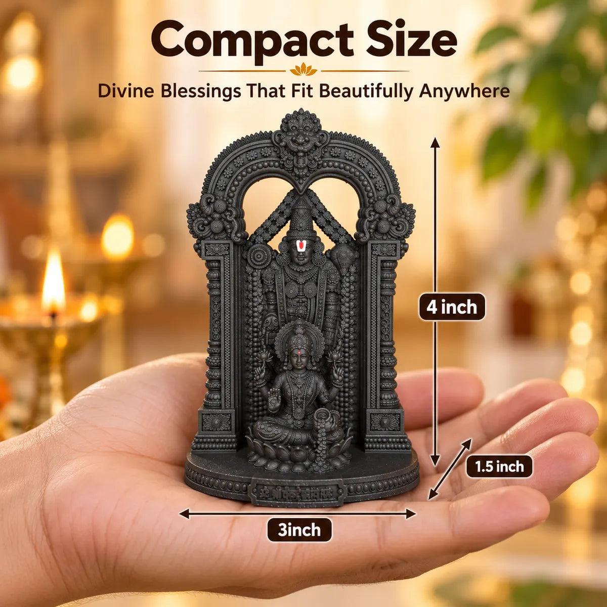 Lord Venkateswara & Mata Padmavathi 4" Idol